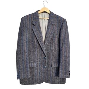 Harris Tweed 100% Wool Multicolor Striped Men's Blazer Classic Heritage